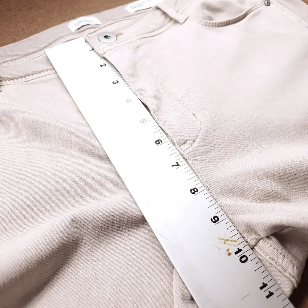J Jill Authentic Fit Slim Ankle Jeans Women 14 Beige Stretch Minimalist Boho